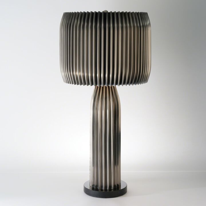 Crimp Table Lamp- Silver