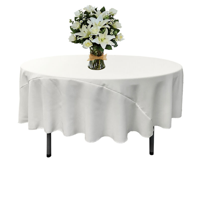 Round Polyester Poplin Tablecloth for Weddings, Parties and Banquet Use image number 1