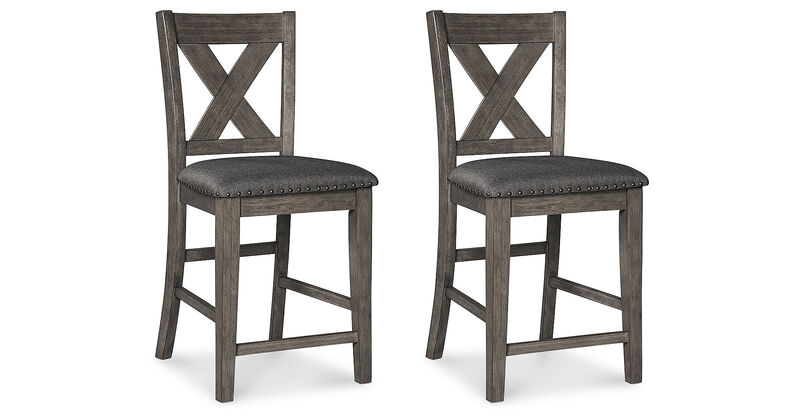 Caitbrook X Back Counter Height Bar Stool (Set of 2)