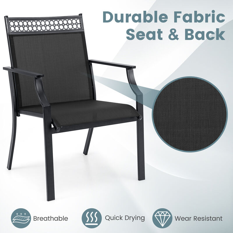 Patio Chairs Set of 2 with All Weather Breathable Fabric