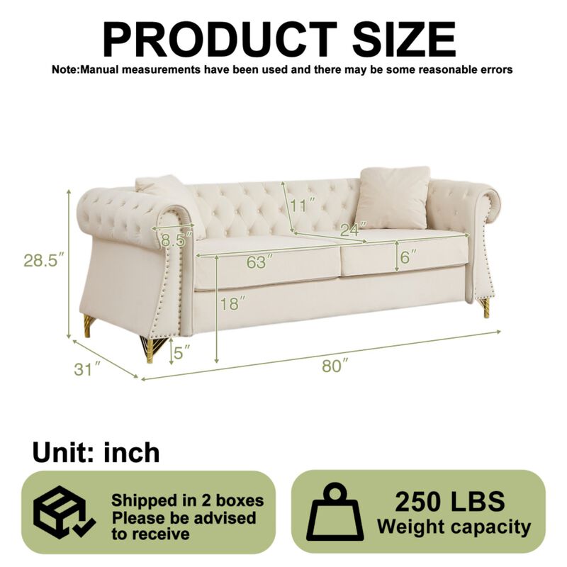 Brast Velvet Chesterfield Sofa image number 9