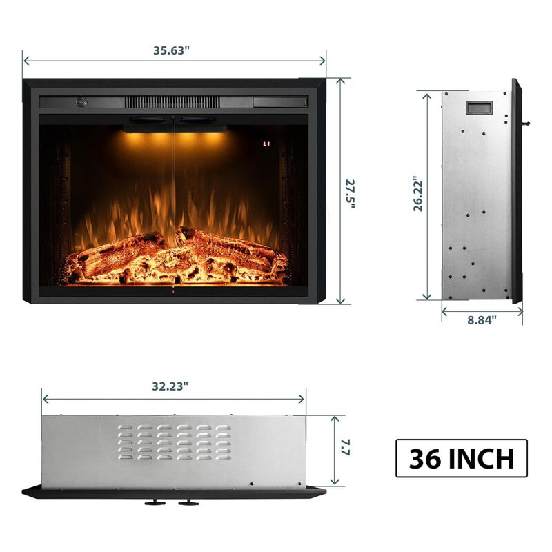 Electric Fireplace Insert with Glass Door image number 3