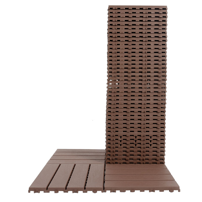 Streamdale 44-Pack Interlocking Deck Tiles for Patio, Balcony, Backyard