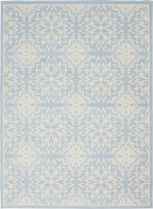 4 X 6 Light Blue Floral Power Loom Area Rug