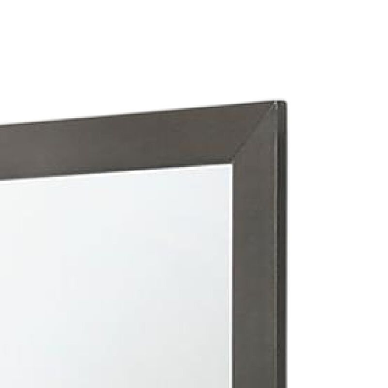 Aliso Dresser Mirror, Modern Metallic Gray Solid Wood Frame, 38 Inch
