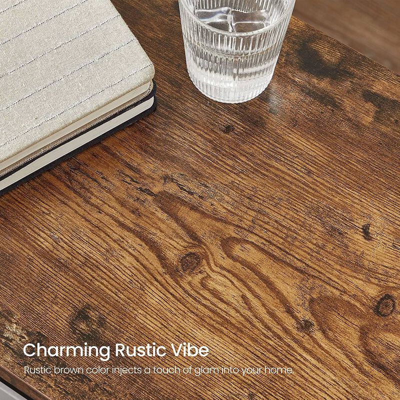 Side Table with 2-Tier Mesh Shelves – End Telephone Table Design