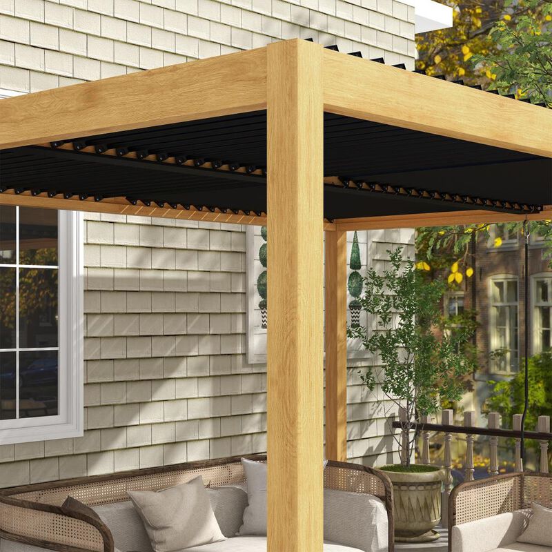 Hivvago 10x13 Outdoor Pergola with Adjustable Louvers image number 7