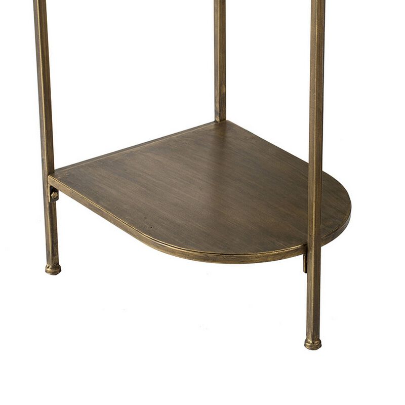 57 Inch Console Table, Oval, Steel Frame, Modern, Bronze Finish-Benzara