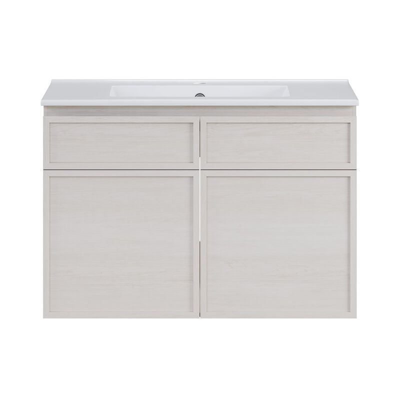 St. Tropez 30" Wall-Mounted Bathroom Vanity in White Oak with Sink Top image number 0