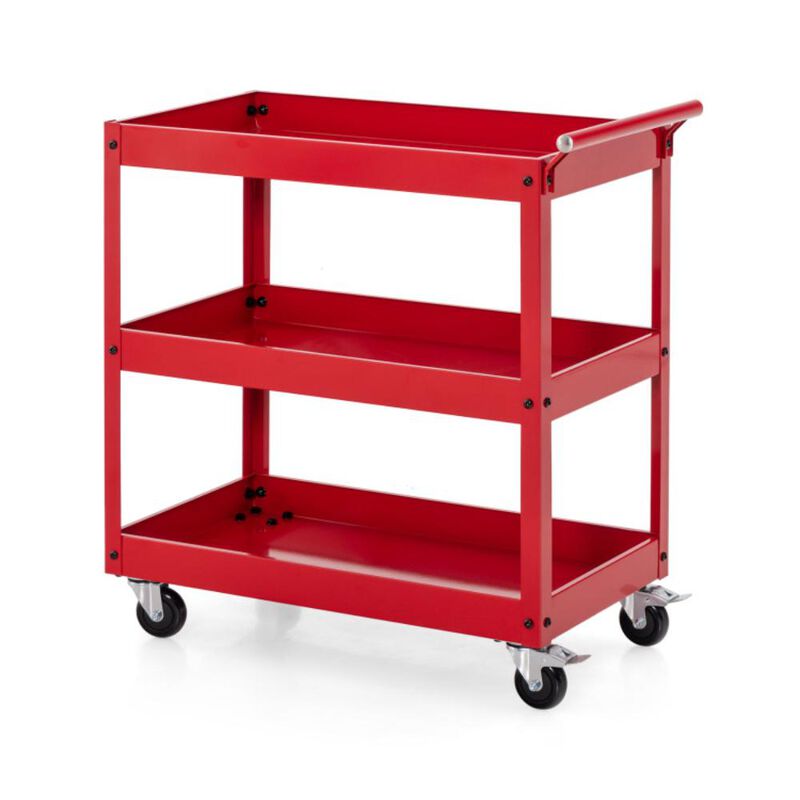 Hivvago 3-Tier Utility Cart with Steel Frame and Four Wheels