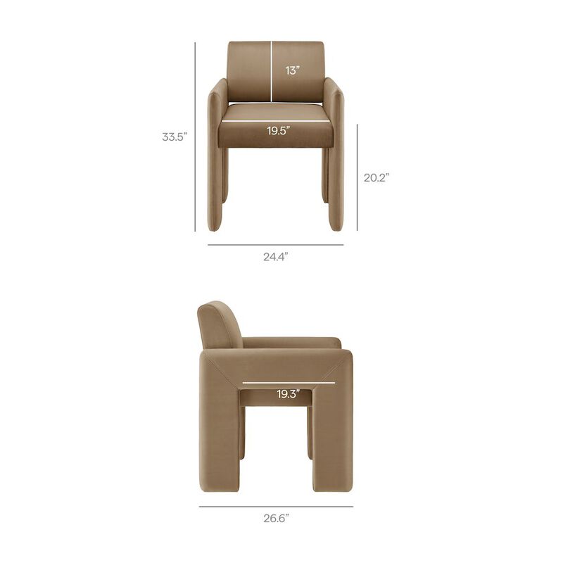 Daven Stain-Resistant Performance Velvet Dining Armchair image number 2