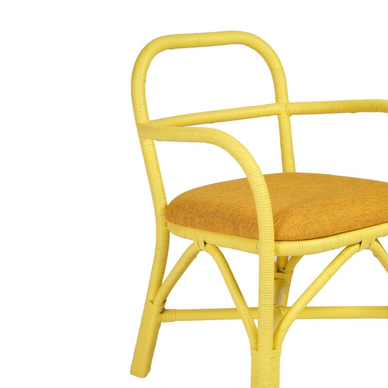 Ginny Yellow Rattan Dining Chair image number 5