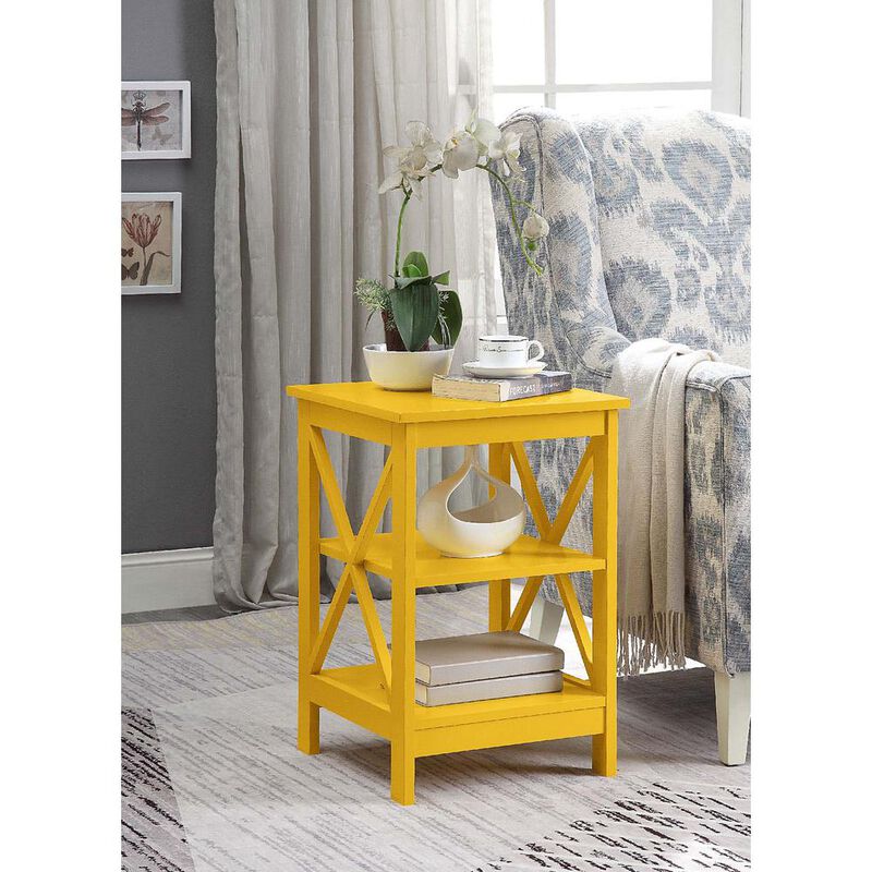 Convience Concept, Inc. Oxford End Table with Shelves Yellow