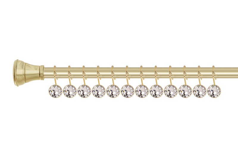 Utopia Alley Rust-Resistant Metal Shower Curtain Hooks with Large Crystal, Set of 12 image number 2