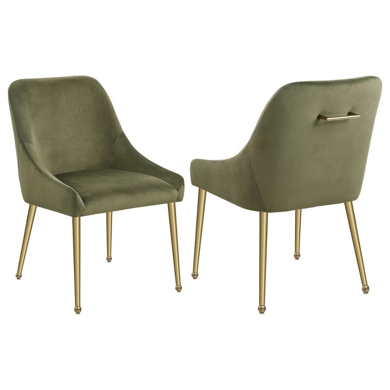 Coaster Mayette Upholstered Dining Side Chair Olive (Set of 2)