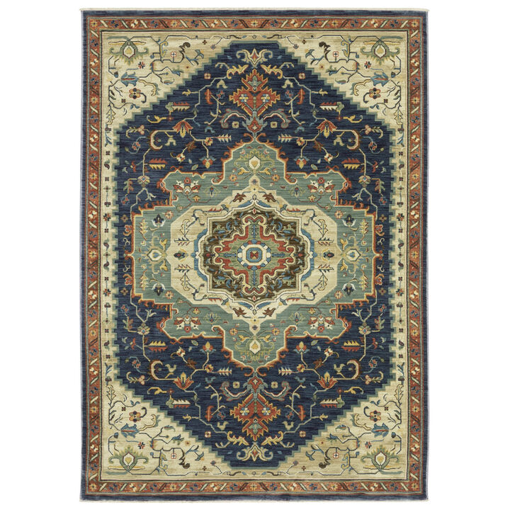 HomeRoots Oriental Area Rug With Fringe
