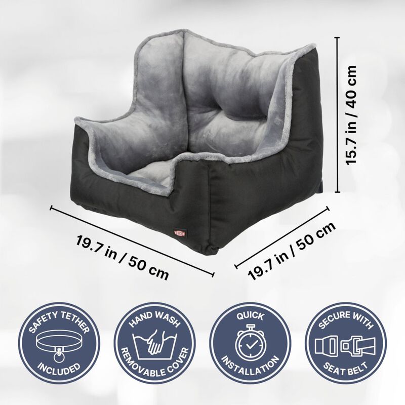 TRIXIE Convertible Deluxe Pet  Car Seat, Dog Booster Seat, Travel Pet Bed image number 3