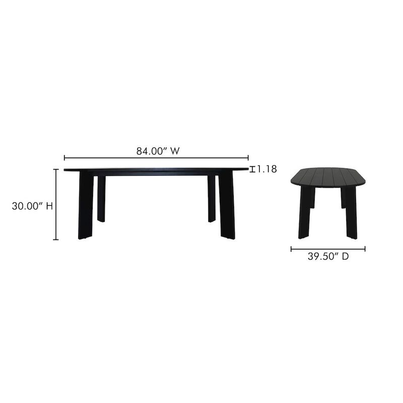 Moe's Home Collection Delta Oval Outdoor Dining Table Black
