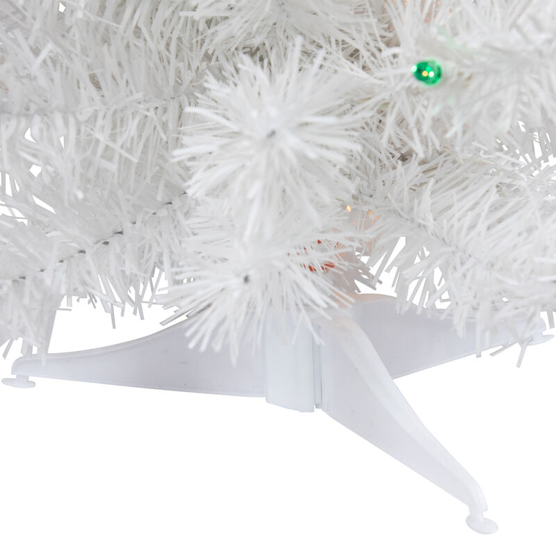 18" Pre-Lit Snow White Artificial Christmas Tree  Multi Lights