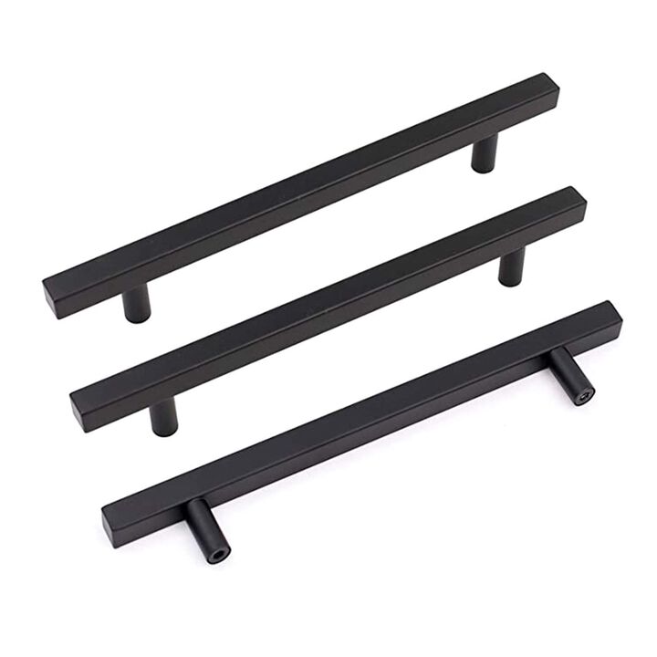goldenwarm Black Cabinet Pulls Kitchen Hardware Drawer Handles J22BK160 Matte Black Drawer Pulls Square Bar Handles Bathroom Cab