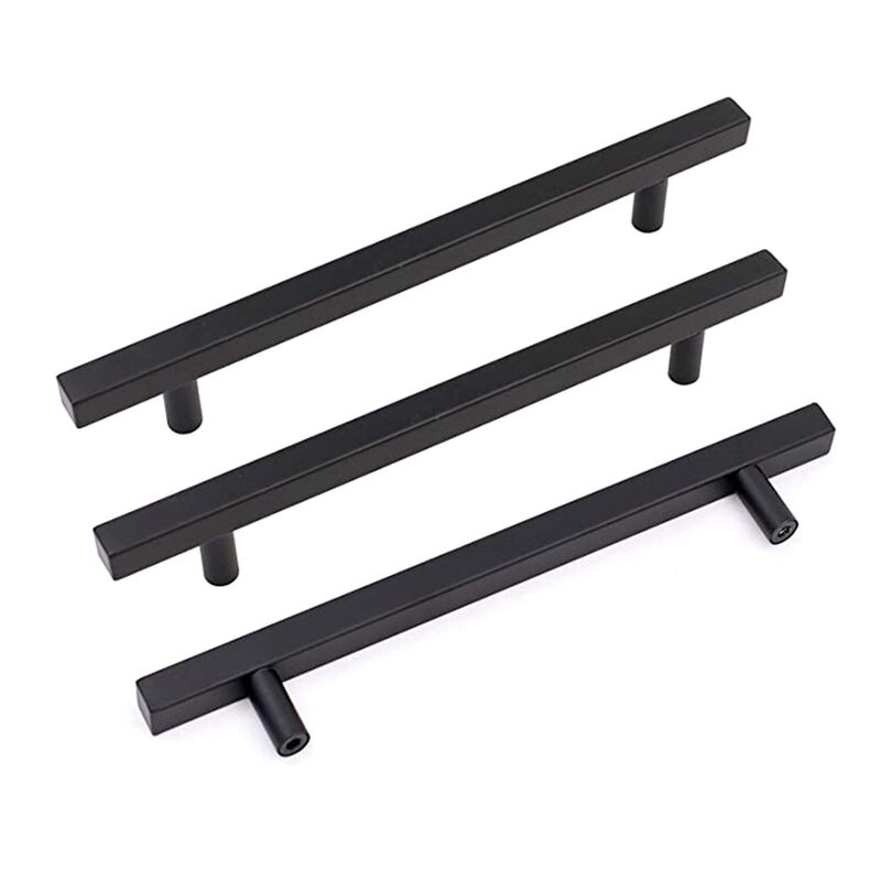 goldenwarm Black Cabinet Pulls Kitchen Hardware Drawer Handles J22BK160 Matte Black Drawer Pulls Square Bar Handles Bathroom Cab