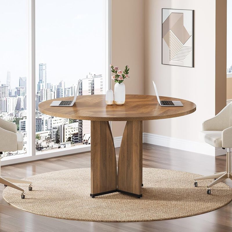 Tribesigns Round Conference Table for 4 image number 4