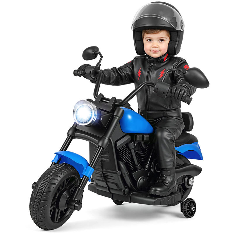 Kids 6V Ride On Motorcycle with Training Wheels Headlight and Music image number 3