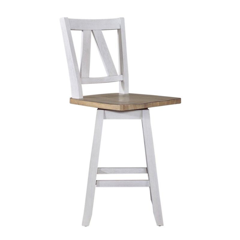 Liberty Furniture Lindsey Farm 5 Piece Gathering Table Set - Weathered White & Sandstone image number 0