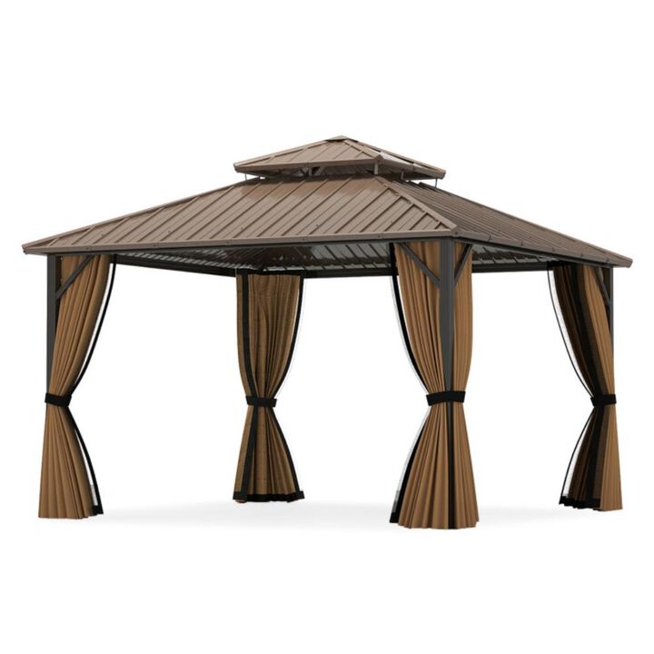 Hivvago Hardtop Gazebo Outdoor Pergola for Patio Garden Deck Lawn Backyard Party Tent