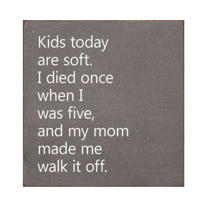 Kids Today Are Soft Funny Vintage Style Wood Sign Wall Decor