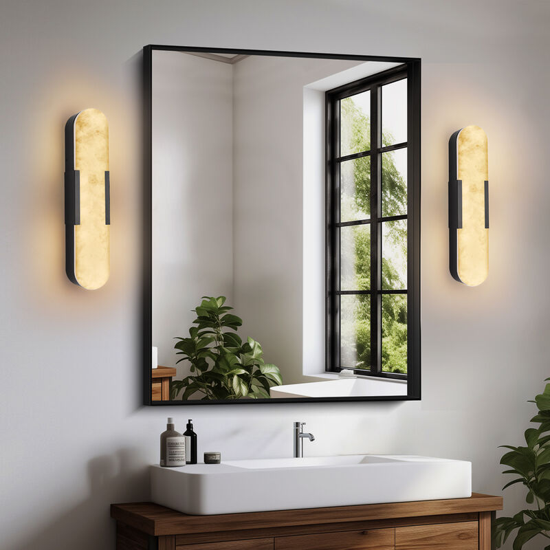 3.5 in. 1-Light LED Wall Sconce with Stone Shade (Set of 2) image number 7