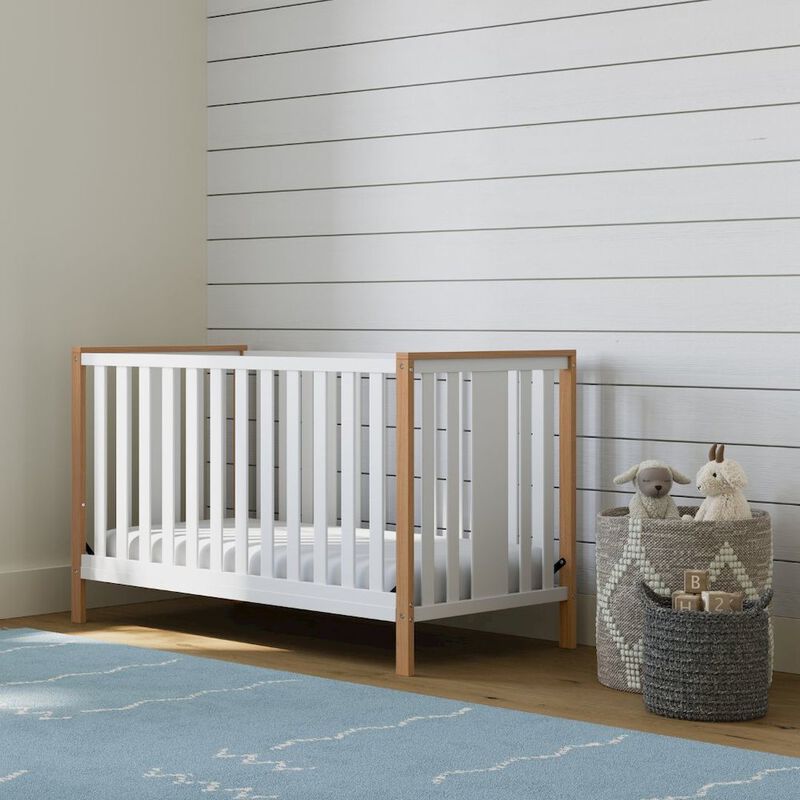 Storkcraft Modern Pacific 4-In-1 Convertible Crib - White/Vintage Driftwood