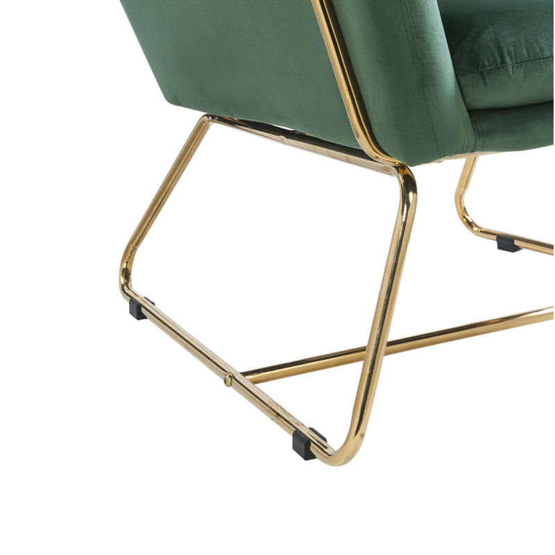 Streamdale Keira Velvet Accent Chair With Metal Base