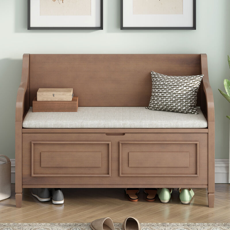 Streamdale Rustic Solid Wood Multifunctional Entry Bench image number 0