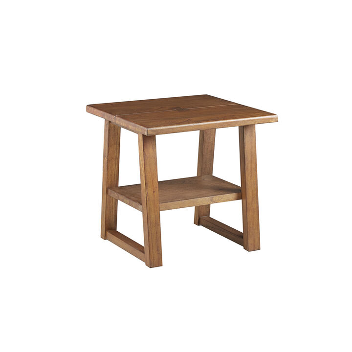 Gracie Mills Anika Solid Square Chestnut Side Table