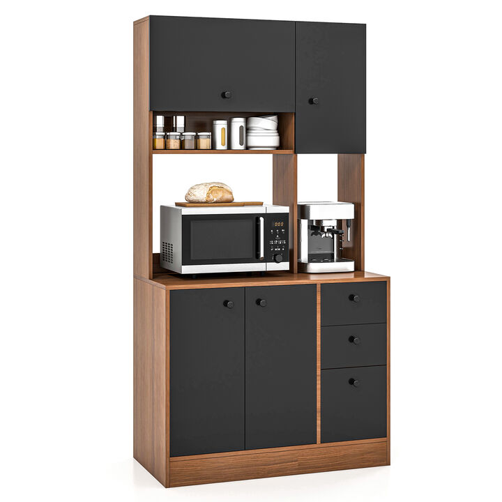 71-Inch Kitchen Pantry Cabinet with 3 Storage Shelves and 3 Spacious Drawers
