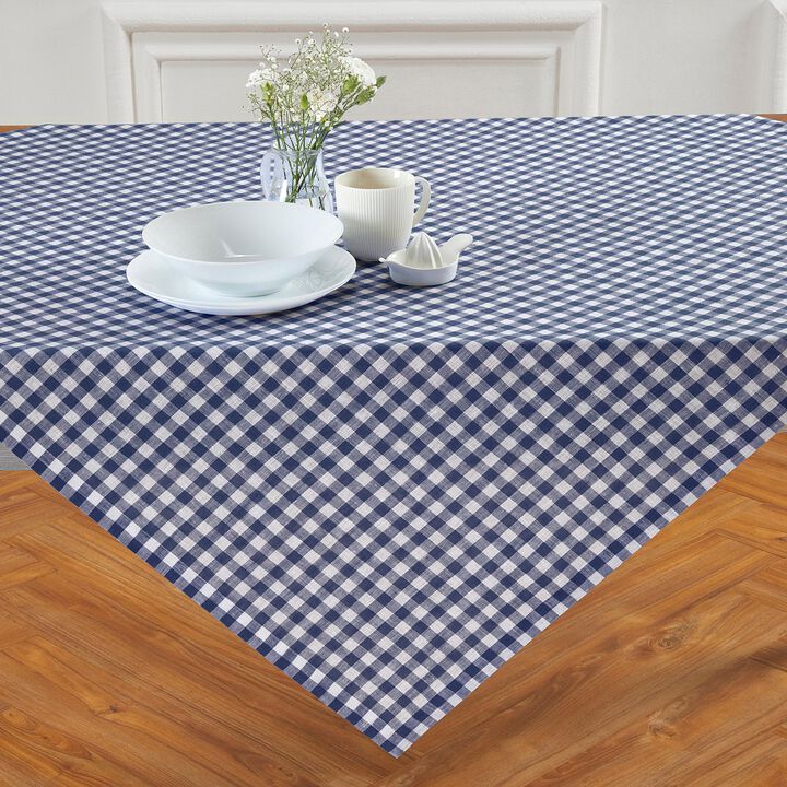Solino Home 100% Pure Linen Table Throw - Gingham Check