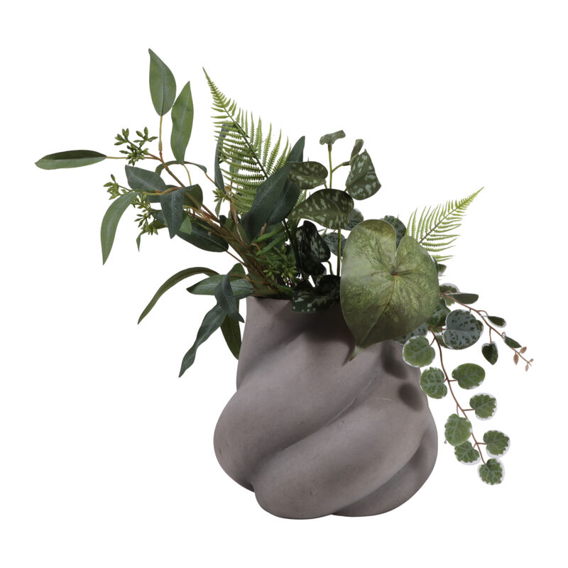 10x10" Distressed Twisted Ecomix Vase, Gray image number 1
