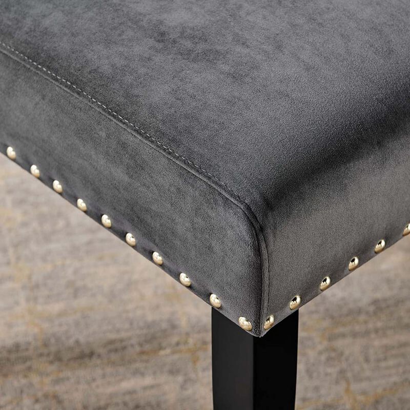 Modway EEI-3779-CHA Parcel Performance Velvet Dining Side Chairs - Set of 2, Charcoal image number 7