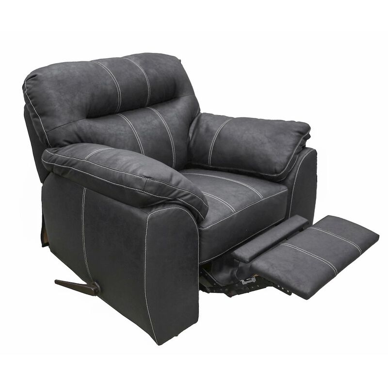 American Furniture Classics Rocker Recliner Chair in Black Faux Leather