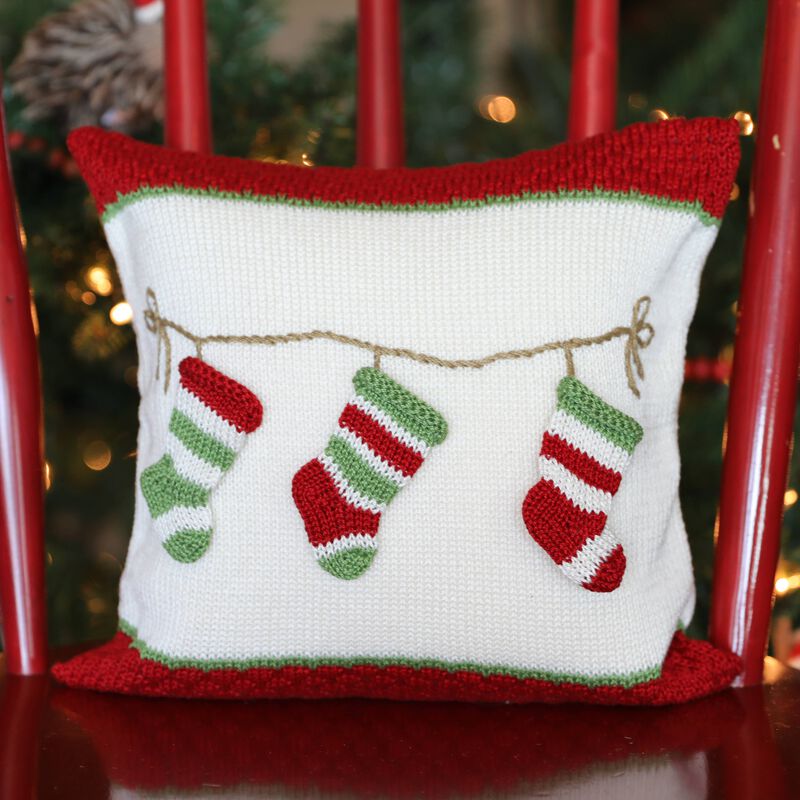 Stocking Christmas Pillow, 10", Holiday Decorations image number 2