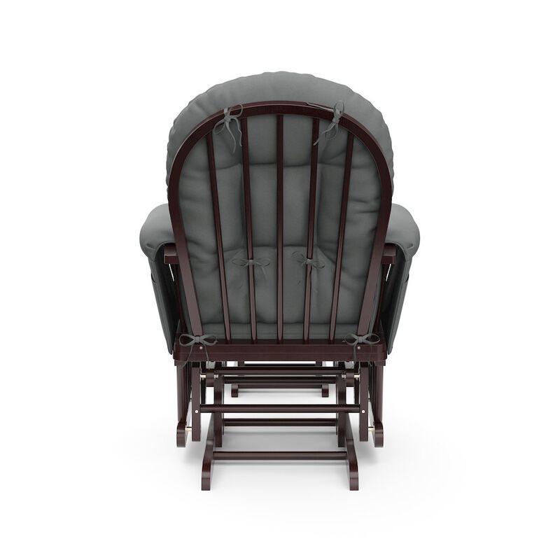 Storkcraft Hoop Glider and Ottoman - Espresso with Gray