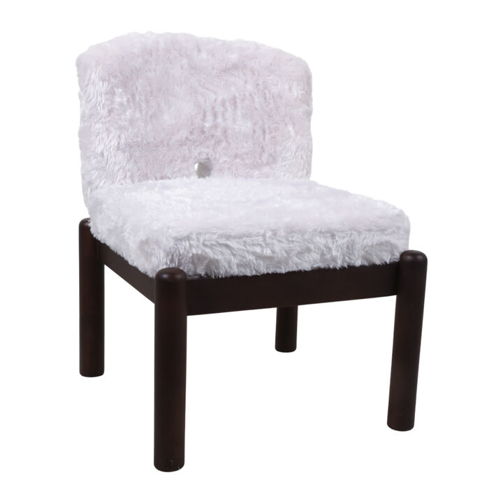 Toddwind White Faux Fur Chair