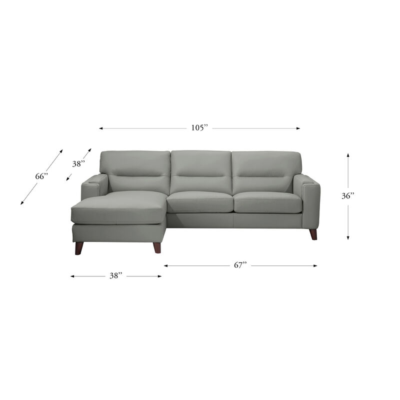 Elm Top Grain Leather Sofa Chaise