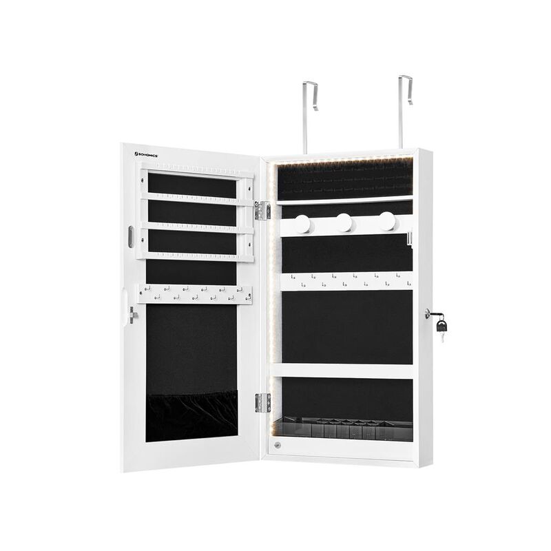 Door Mounted Jewelry Armoire with Full-Length Mirror and Organized Storage image number 0