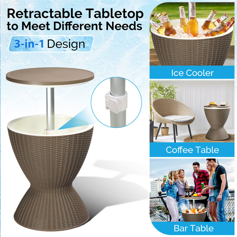 Outdoor Ice Bar Table &ndash; 8-Gallon Cooler Table for Patio, Deck, and Backyard image number 3