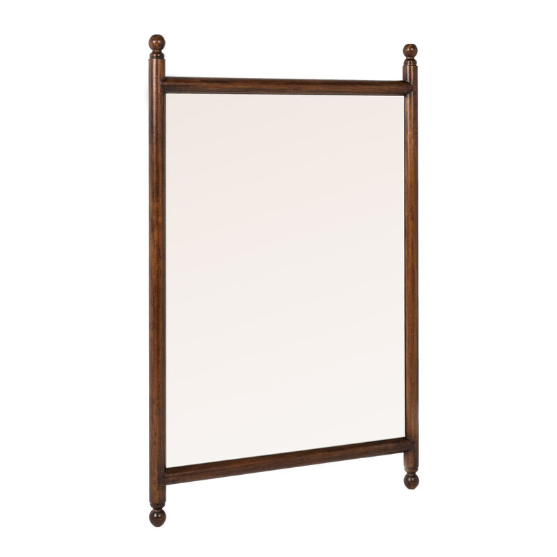 Rectangular Wall Mirror with Wood Dowel Frame image number 0