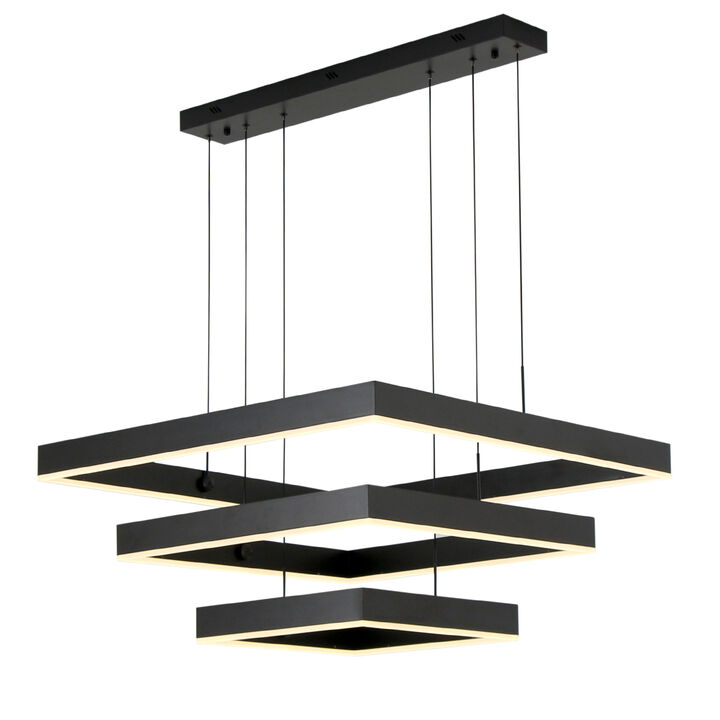 Modern Integrated LED Chandelier Square Large Light for Living Dinning Room