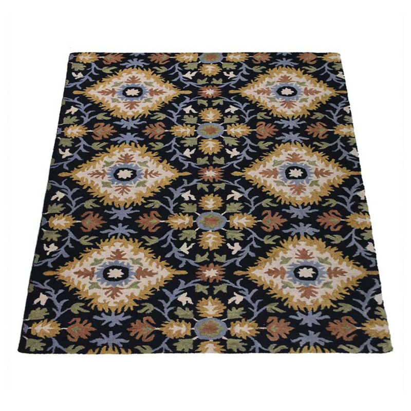 RUGSOTIC CARPETS HAND TUFTED WOOL ECO-FRIENDLY AREA RUGS  - Rectangle Shape, Size, Floral Modern Design, High Pile Thick Handmade Anti Skid Area Rugs for Living Room, Bed Room (K03070) image number 2