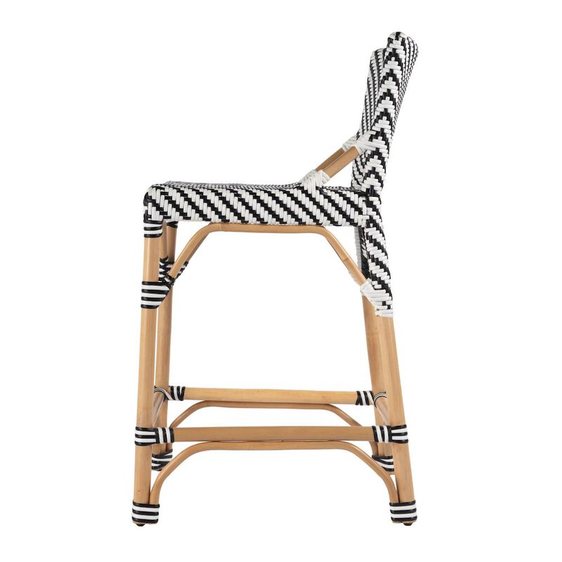 Butler Specialty Creanly 25.25 in. Seat Height Rectangular  Rattan Counter Stool with Back